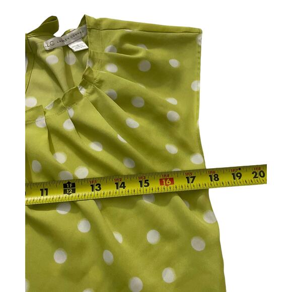 LC Lauren Conrad Green Polka Dot Back Tie Bow Shirt Women Top Size Small | 57-49 - Picture 6 of 6